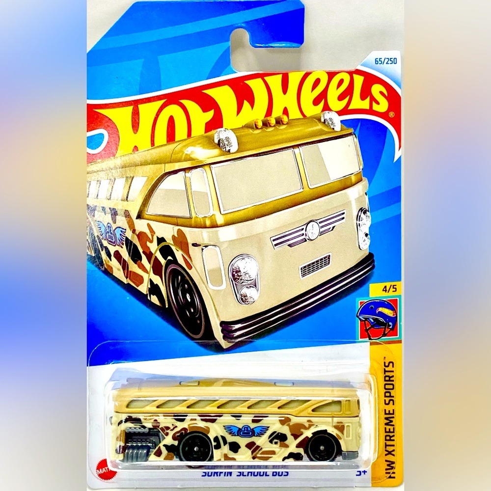 ✅🚗4/$20🚗2024 MATTEL HOT WHEELS 4/5 HW XTREME SPORTS SURFIN’ SCHOOL BUS #65/250